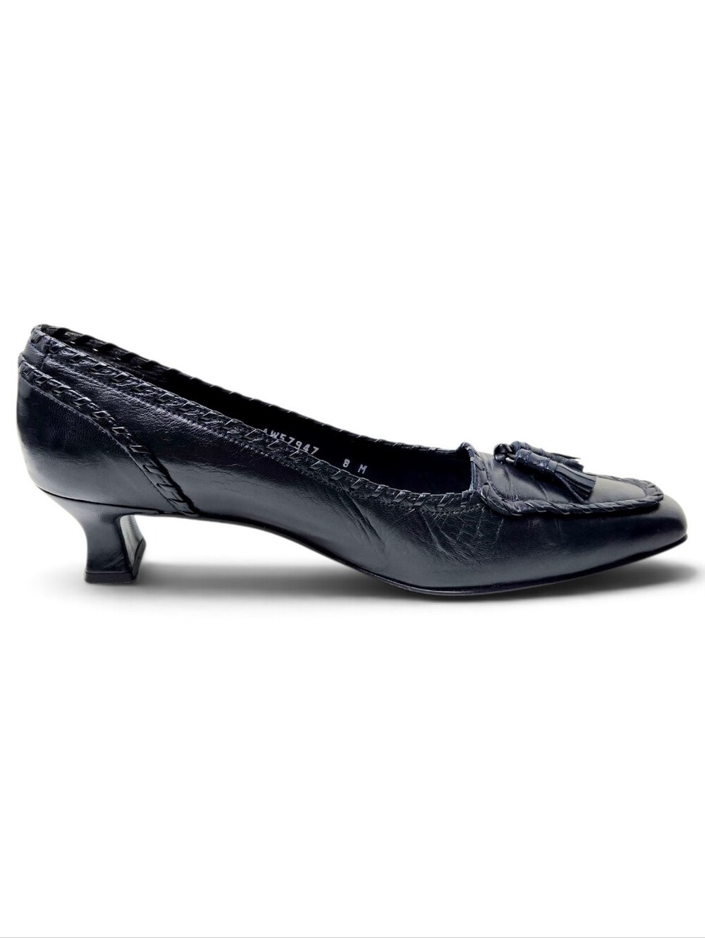 Stuart Weitzman Barclo Navy Pumps. 8M - Picture 4 of 16